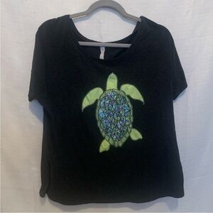 The Happy Sea- Turtle crop top. Size M